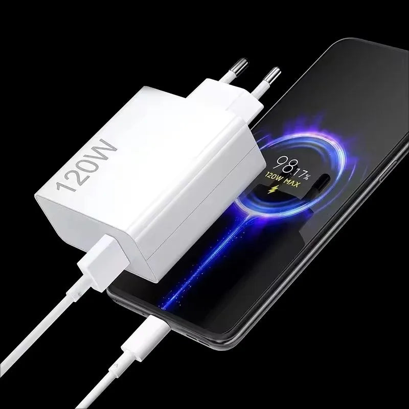 Xiaomi 120W Super Fast Charger Turbo Hyper Charge Adapter for Mi 15/14/13/11T Ultra Pro Redmi 12C Note 11-14 POCO F6/F7/X7 Pro