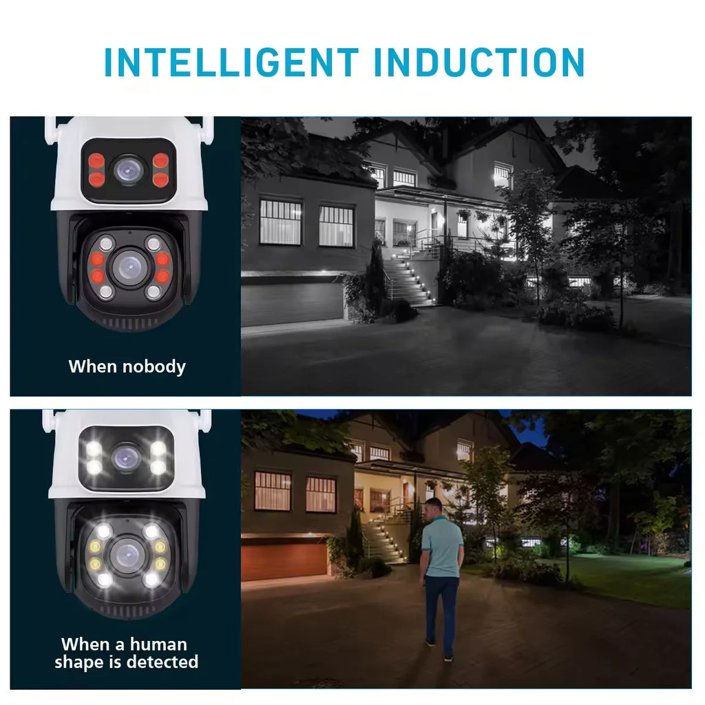 Hiseeu 4K 8MP PTZ Wifi IP Camera Dual Lens 5X Zoom Colorful night vision ONVIF Wireless Surveillance CCTV Cameras Security Prote
