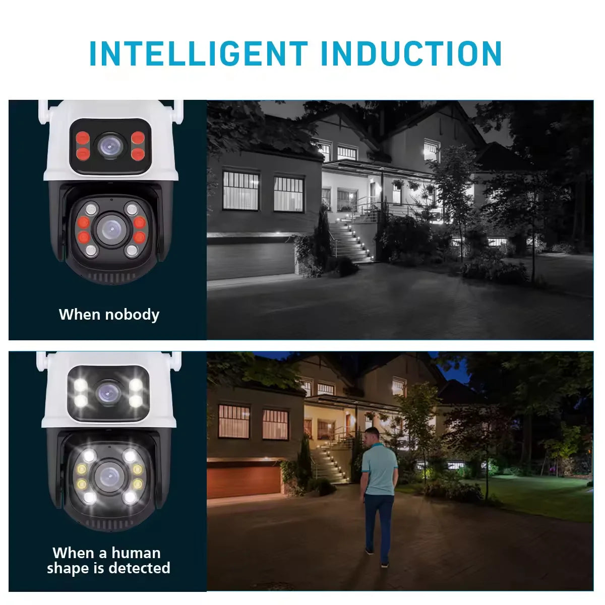 Hiseeu 4K 8MP PTZ Wifi IP Camera Dual Lens 5X Zoom Colorful night vision ONVIF Wireless Surveillance CCTV Cameras Security Prote