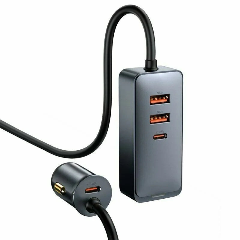 for Baseus 120W Car Charger USB Type-C PPS Fast Charging 4 Ports Cable Adapter Kit