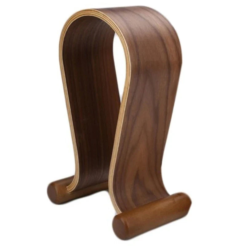 Walnut Wood Headset Stand in Nature Walnut Surface Gaming Headset Holder with Solid Heavy Base for All Headphone Sizes