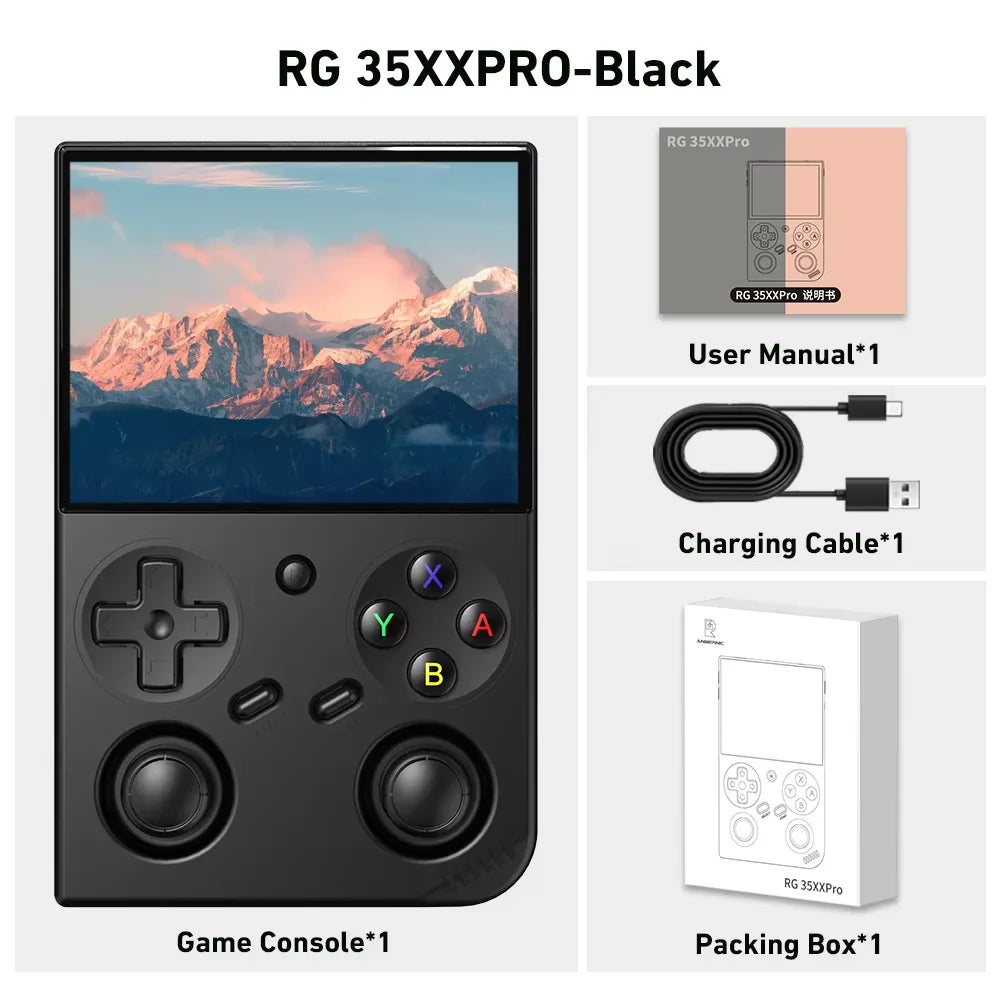 ANBERNIC RG35XX PRO Video Game Consoles 3.5'' IPS Screen Linux 64-bit TV Output Handheld Game Players PSP Kid Gifts RG35XXPRO