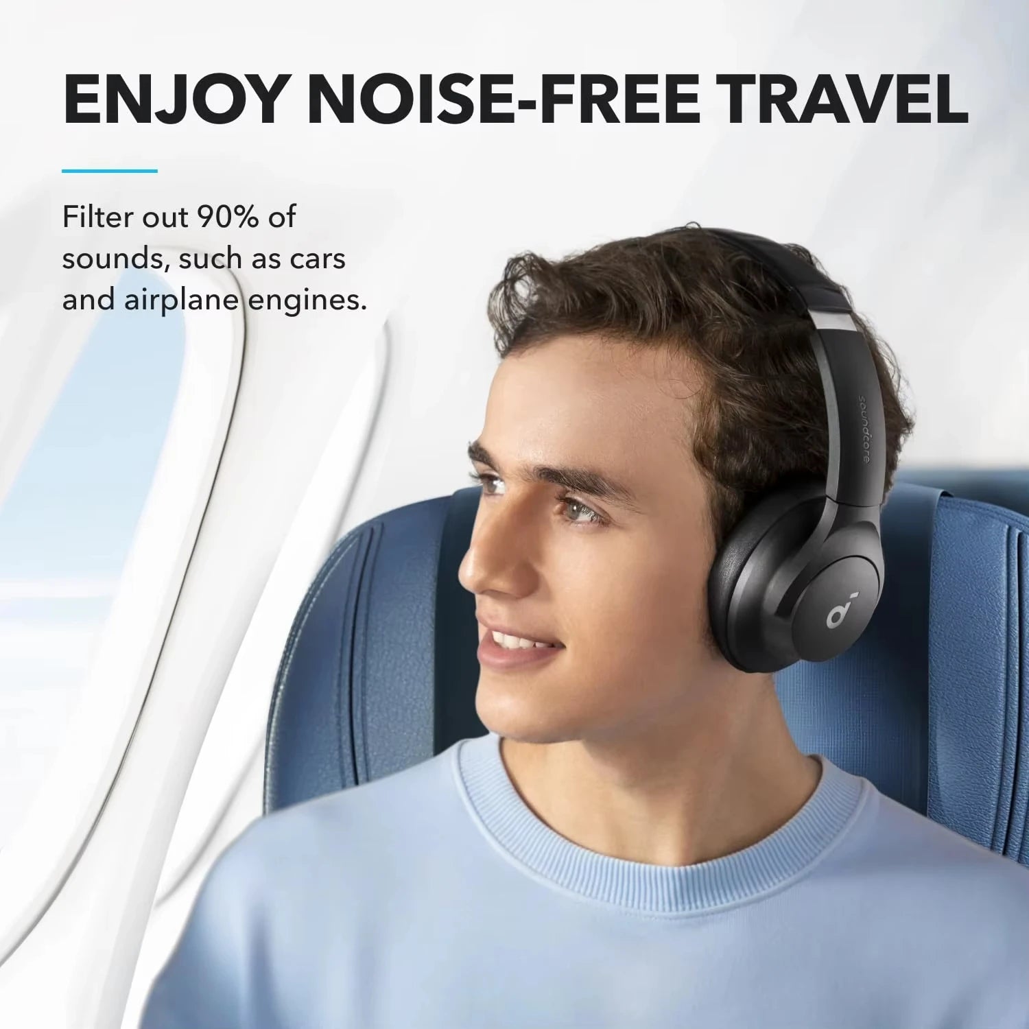 Soundcore by Anker Q20i Hybrid Active Noise Cancelling Headphones, Wireless Over-Ear Bluetooth, 40H Long ANC Playtime, Hi-Res