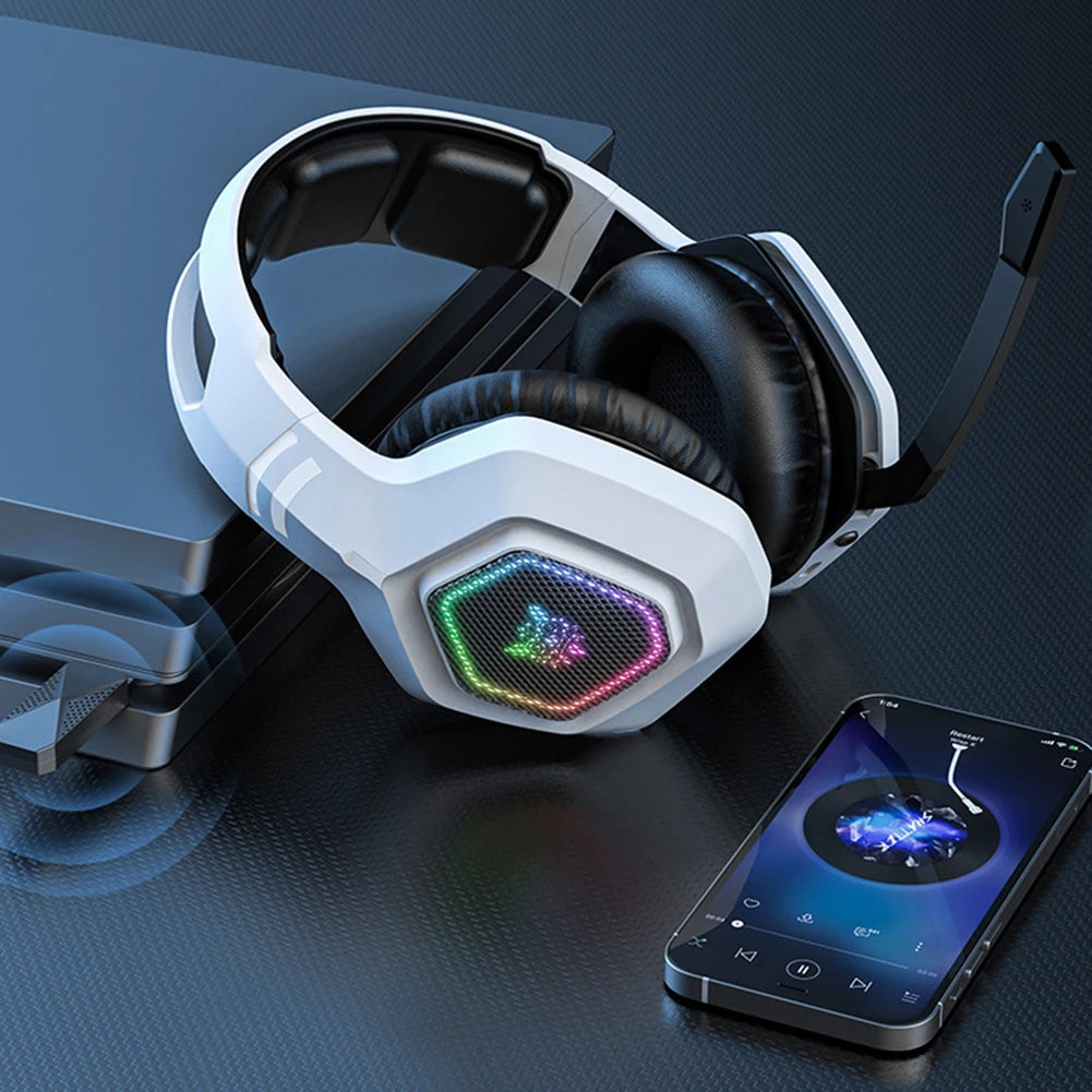 Wireless Gaming Headset 2.4GHz/BT 5.3/Wired Over Ear Headphones with Mic Gamer Headphones for PS4 PC Laptop