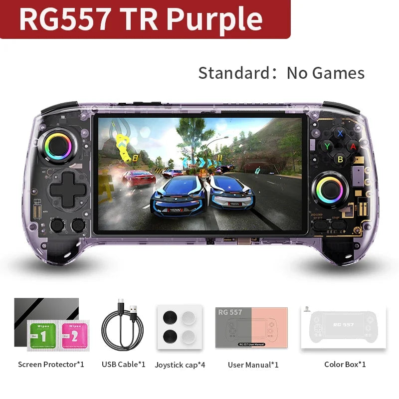 ANBERNIC RG557 Retro Handheld Game Video Player Console Android 14 12G+256G 5.48 inch AMOLED Screen 512G PS2 PSP Games RG 557
