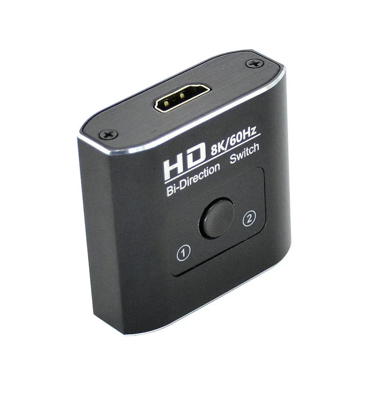 8K 60Hz HDMI Switch 2 Ports 2 In 1 Out Video Splitter for Laptop PC Xbox PS3/4/5 TV Box to Monitor TV Projector Adapter