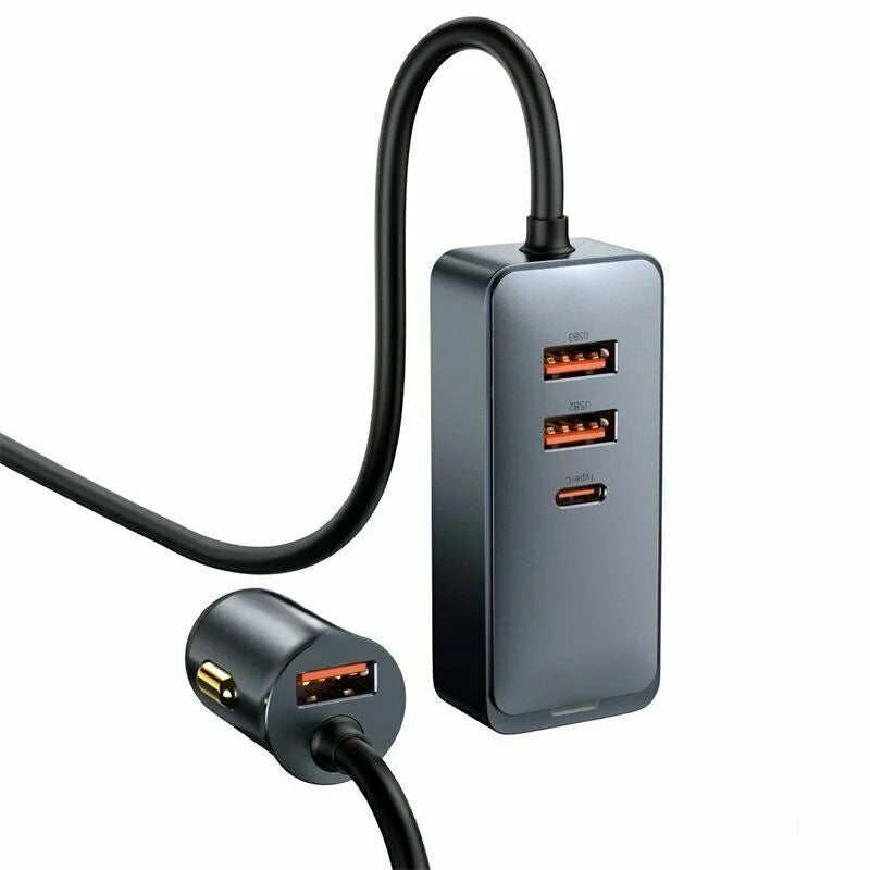 for Baseus 120W Car Charger USB Type-C PPS Fast Charging 4 Ports Cable Adapter Kit