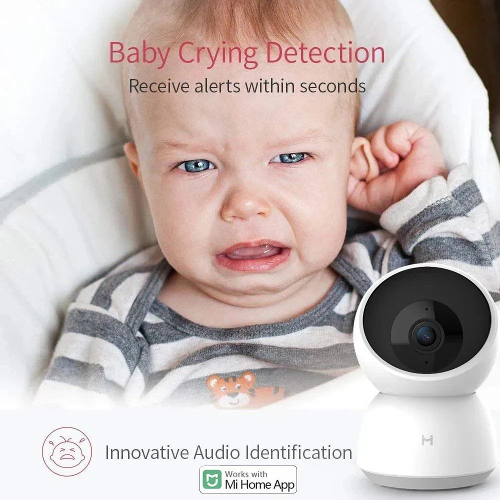 Smart Camera 2K baby crying detection with innovative audio identification for home security and baby monitoring