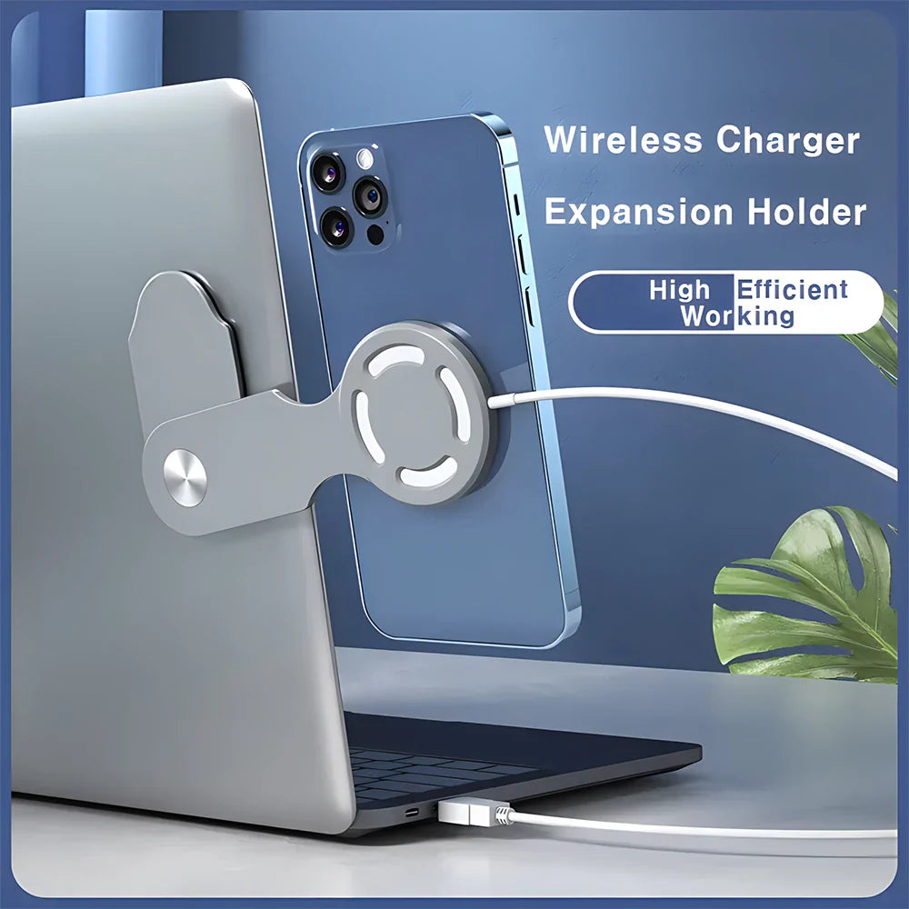 Laptop Side Screen Clip Foldable for Magsafe Case Phone Holder Extension Stand Mount Mag Safe Wiereless Chagre Cover Shell Funda