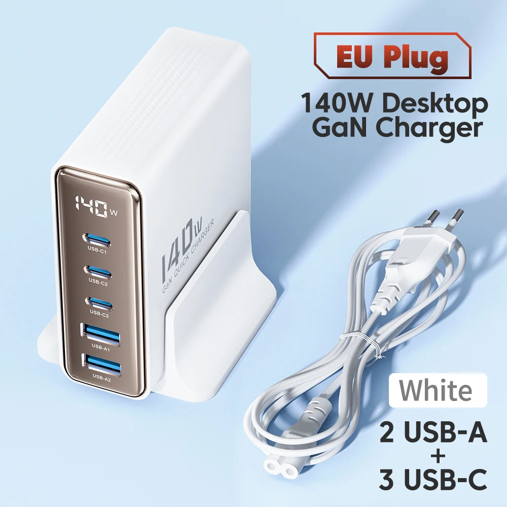 Toocki GaN 140W Charger Quick 4.0 PD3.0 100W USB Type C Fast Charger for Macbook Air iPhone 14  Sasmusng S23 Ultra  Xiaomi Huawe