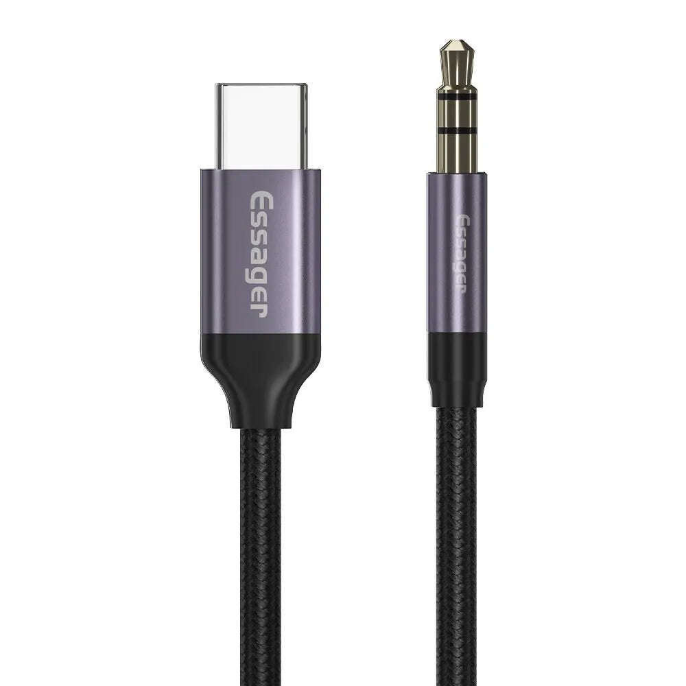 Essager Usb C To 3.5mm Aux Jack Adapter Speaker and Headphone 3.5 Mm Aux Audio Splitter Jack 3 5 Cable for Huawei Xiaomi Mi 10t