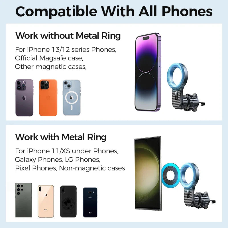 Joyroom Magnetic Car Phone Holder Air Vent Phone Mount Rotatable Universal Cellphone GPS Stand For iPhone / 4 - 7 inch Phones