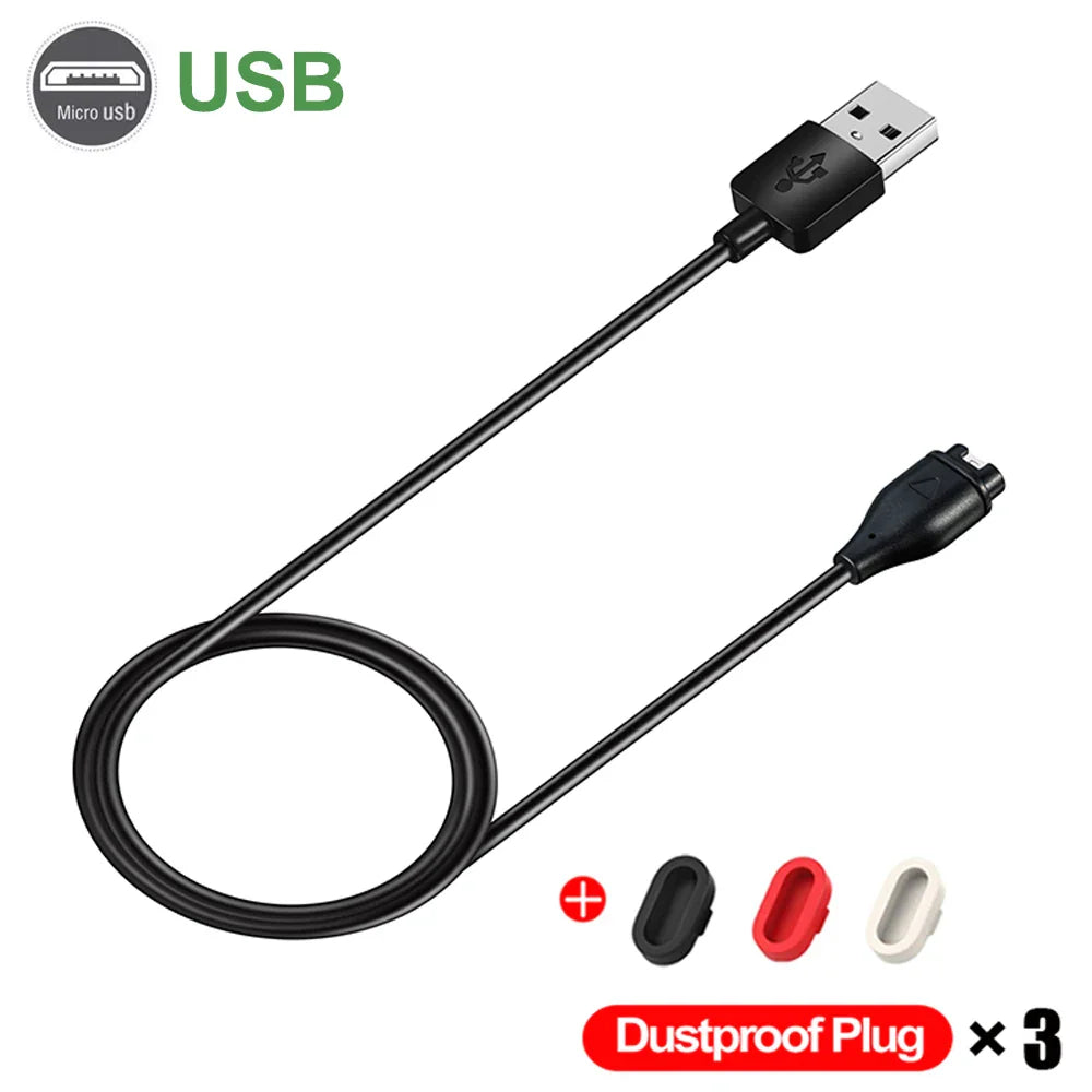 1 Meter USB Type C Charging Cable For Garmin Fenix 7 7S 7X 6 6S 6X 5 5S 5X Vivoactive 3 4 4S Venu 2 2S 3 3S With Dustproof Plug