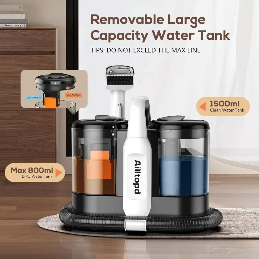 Portable Carpet Upholstery Spot Cleaner with 15Kpa Powerful Suction and Advanced Spot Remover for Deep Stain Cleaning on Carpet