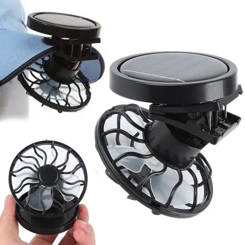 Car Solar Fan Sun Energy Cell Cooling Usb Portable Fan Cooler Mini Fan Clip-on Hat For Summer Electrical Appliances For Camping
