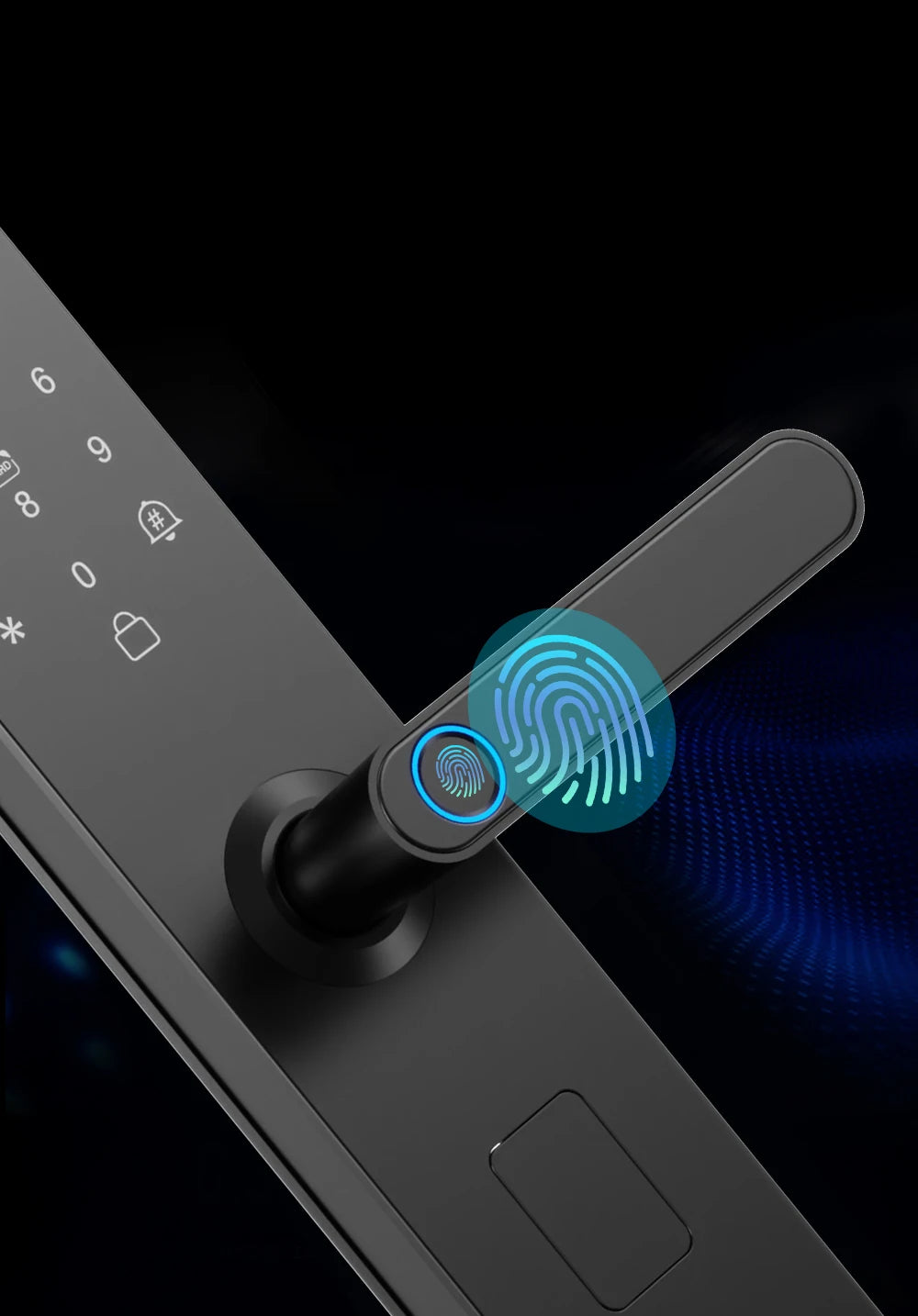 Smart Digital Door Lock Fingerprint Password Anti-theft Magnetic Card Key Unlock Doorlock WiFi Tuya APP