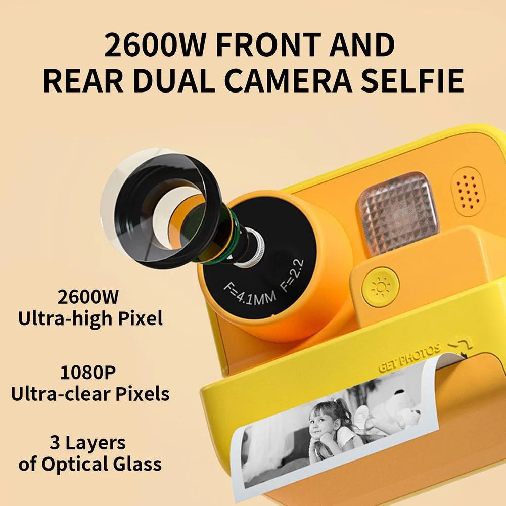 Children Instant Camera Print Camera 2.0" 1080P Video Photo Digital Camera with Thermal Print Paper for Kids Birthday Gift Toys