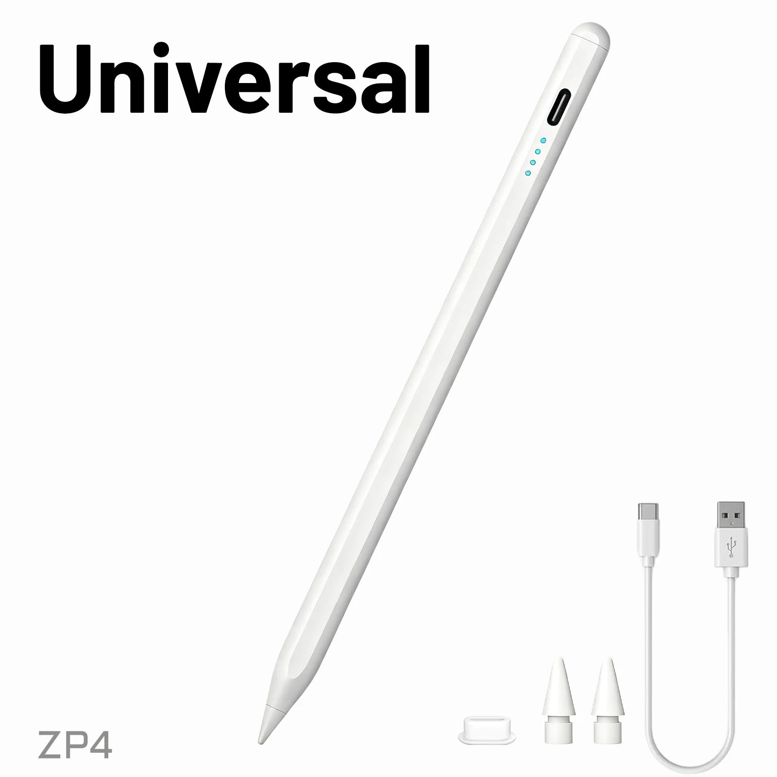 Universal Stylus Pen, Active Stylus Pen Compatible for iOS and Android Touchscreens/Phones, Rechargeable Stylus Pen with Dual To