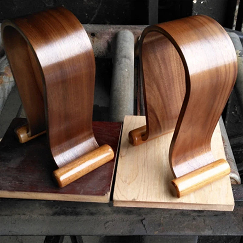 Walnut Wood Headset Stand in Nature Walnut Surface Gaming Headset Holder with Solid Heavy Base for All Headphone Sizes