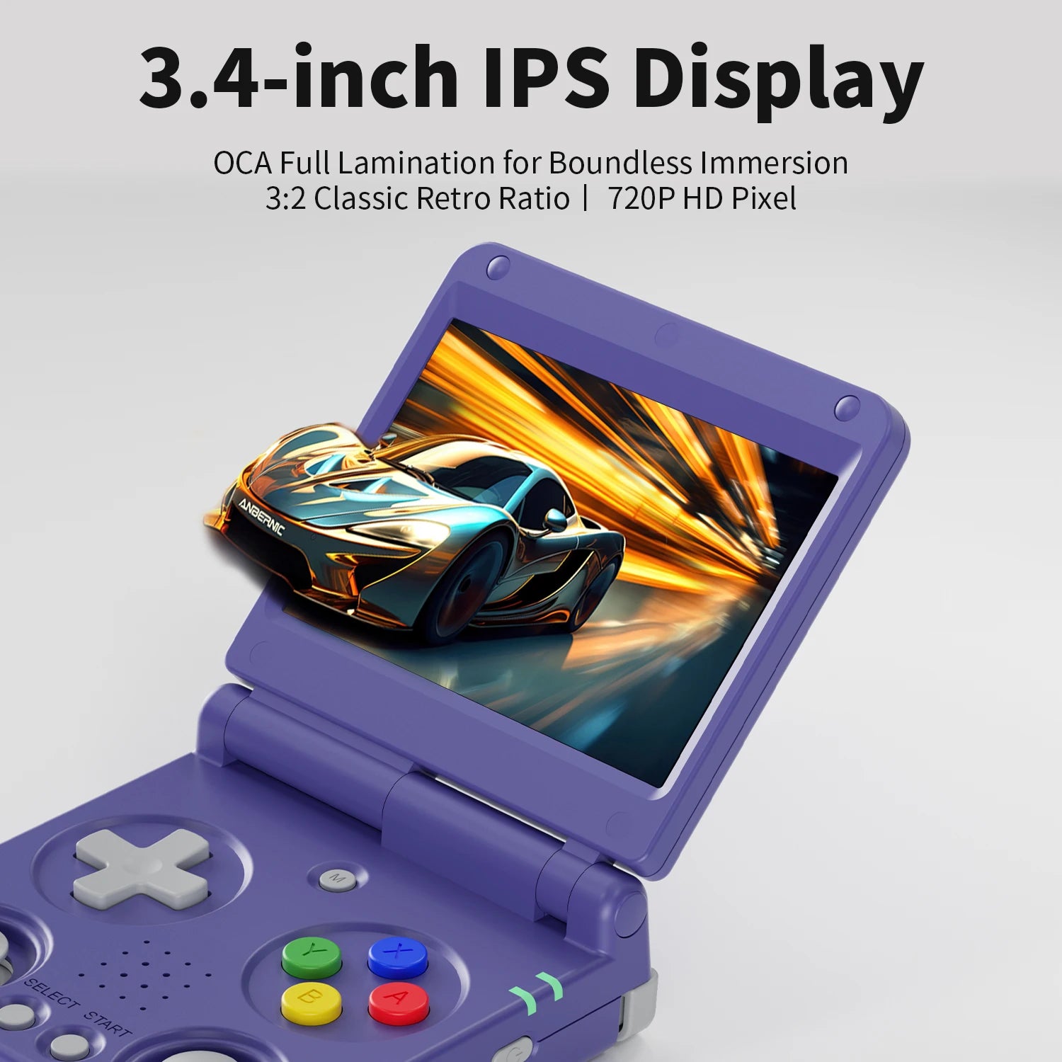 Anbernic RG34XXSP Flip Handheld Game Console 3.4'' IPS Screen TV Output Linux System Hall Magnetic Flip Cover Video Player Gifts