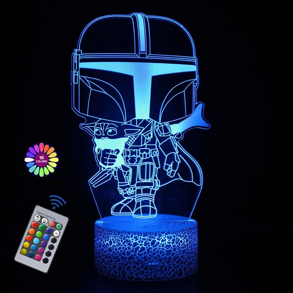 3D Night Light for Kids Baby Light for Room Decor USB Charge 3D Illusion Lamp with Timing Remote Control Christmas Birthday Gift