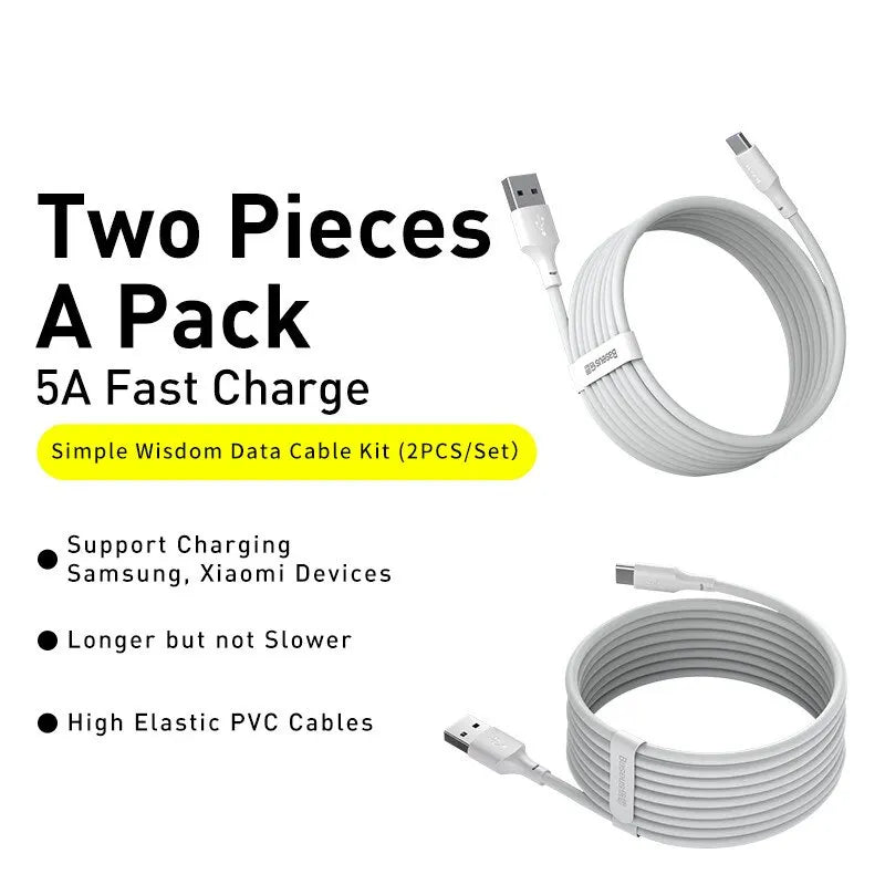 Baseus Fast Charging USB Type C Cable 5A USB C Cable Type C Data Cord for Huawei Charger Cable C For Xiaomi 10 Pro 9