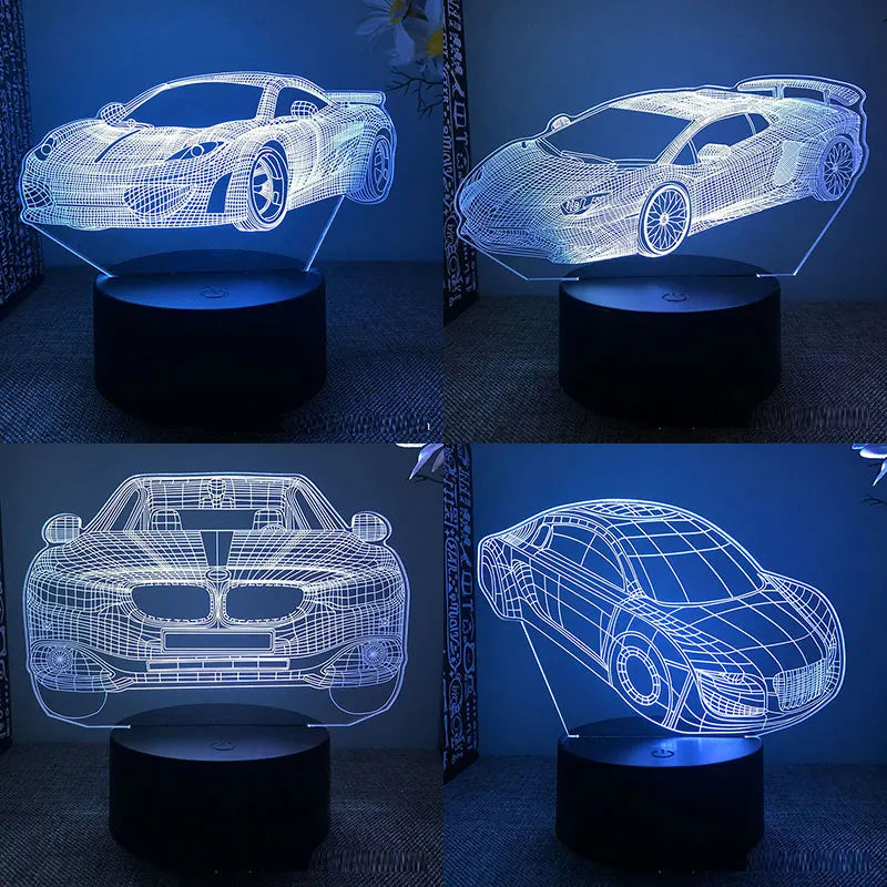 Formula 1 F1 Racing 3d LED Night Light Bedroom Custom Supercar Club Logo Write Name Superstar Lamp Birthday Gift For Boyfriend