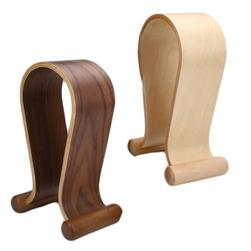 Walnut Wood Headset Stand in Nature Walnut Surface Gaming Headset Holder with Solid Heavy Base for All Headphone Sizes