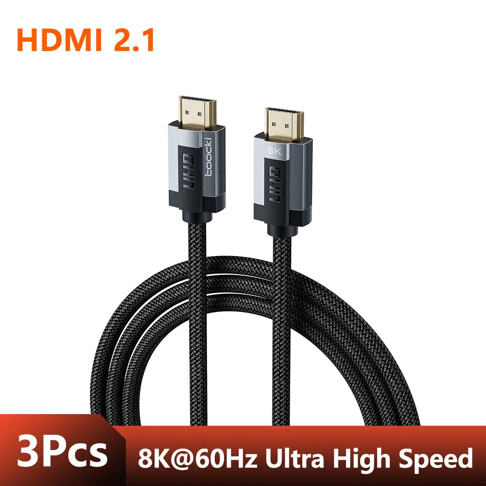 Toocki HDMI 2.1 Compatible Cable For Xiaomi Box PS5 PS4 Laptop Projector 8K@60Hz High Speed HDR HDMI Cable Dolby Vision 48Gbps