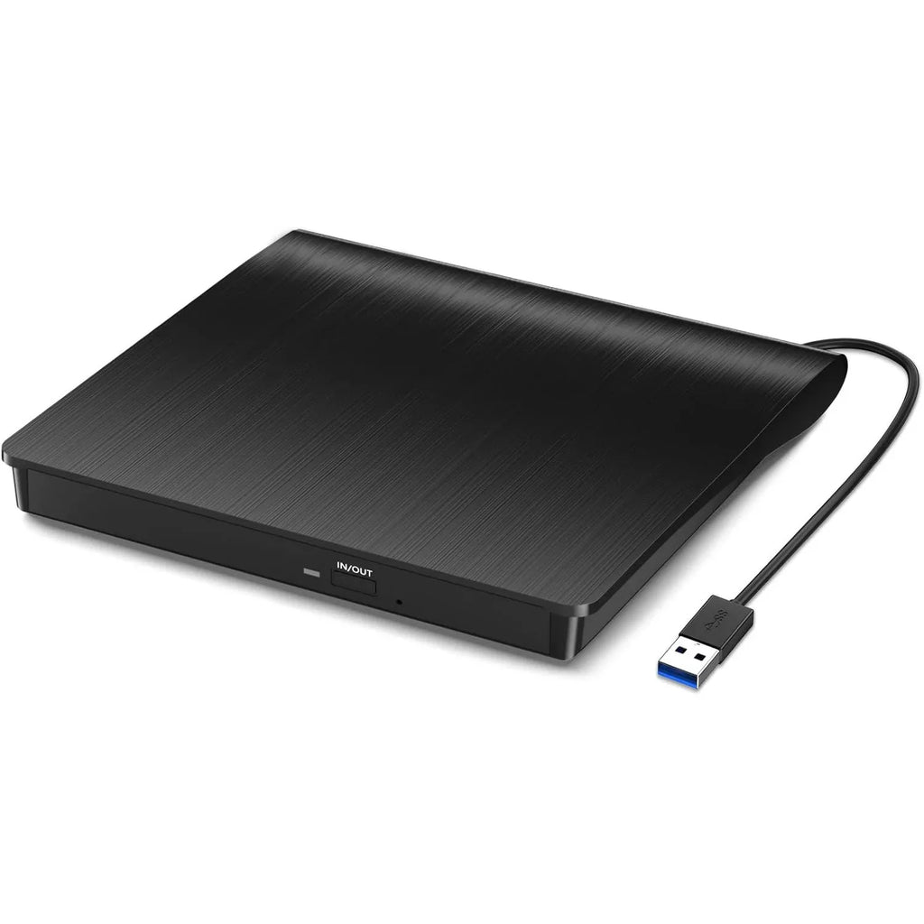 External CD/DVD Drive, USB 3.0 CD DVD Player Portable +/-RW Burner CD ROM Reader Writer Disk Duplicator for Laptop Desktop PC