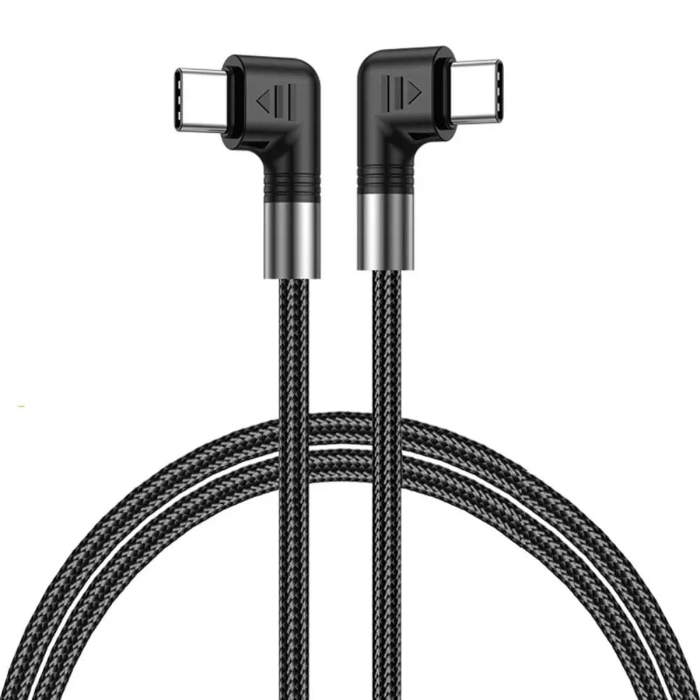 90 Degree 20V 5A Emarker Chip QC4.0 USB-C Data Cord Type C Cable Fast Charging PD 100W