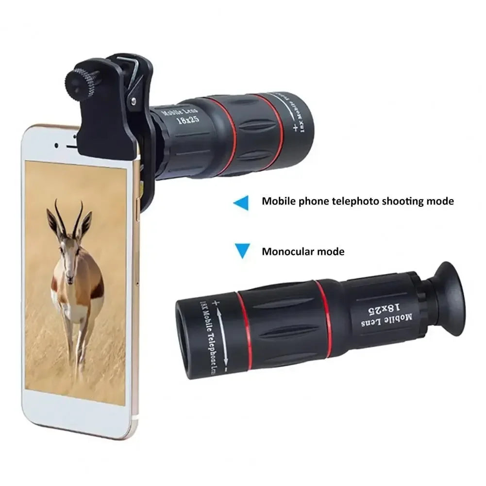 Universal Mobile Phone Telephoto Lens External Zoom Camera Lens for Concerts 18x Magnification