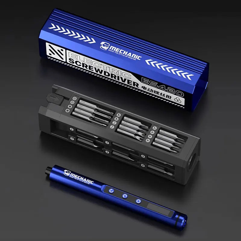 Mechanic ES420 42-in-1 Electric Screwdriver Set S2 Steel Bits 5-Speed Adjustable LED Light for Precision Phone Laptop Repair