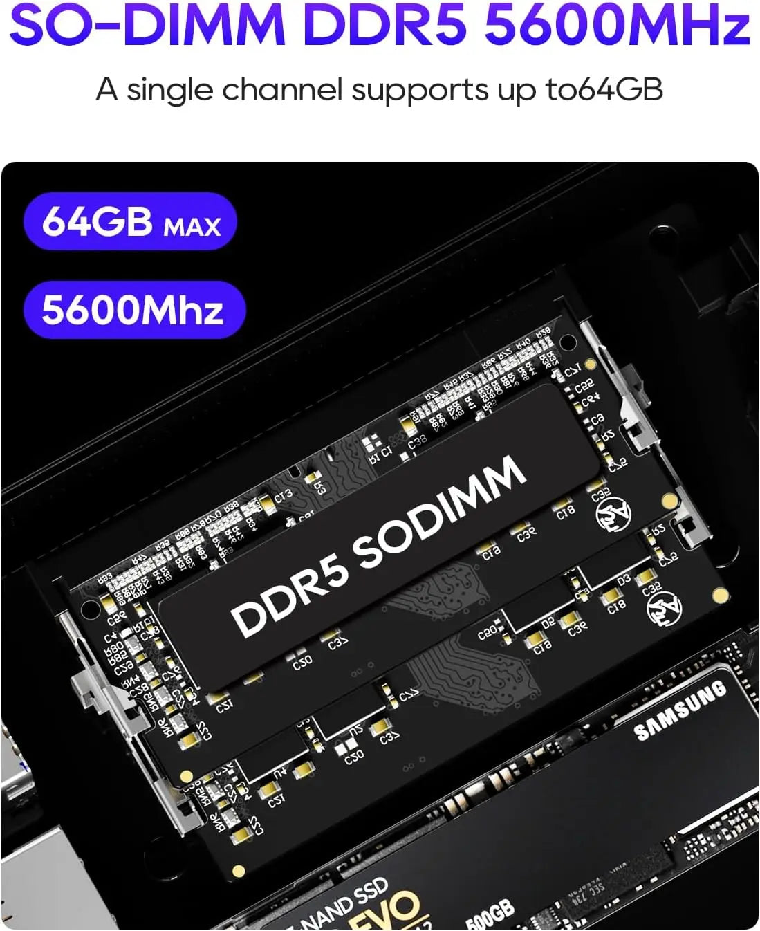 AOOSATR GEM12 Max Gaming Mini PC AMD Ryzen 7 8745HS High Performance USB4 OCuLink DDR5 5600MHz Wi-Fi 6 4K@120Hz Desktop Mini PC