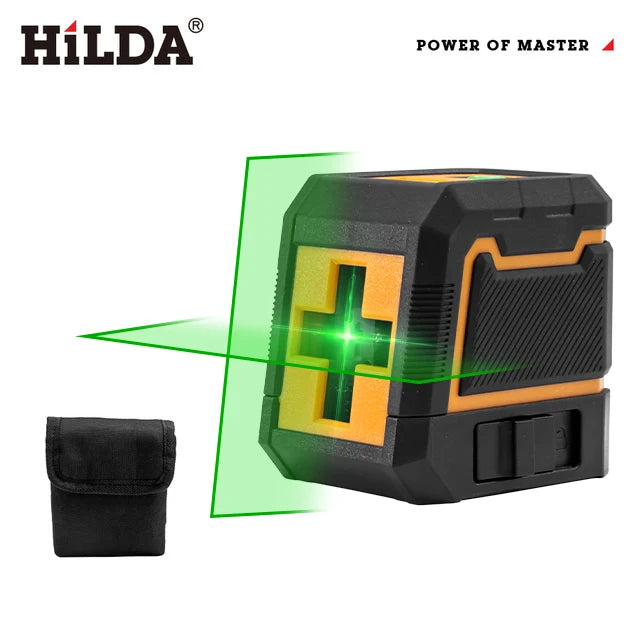 HILDA Laser Level 2 Lines Self-Leveling Horizontal And Vertical Cross Super Powerful Green Laser Beam Line