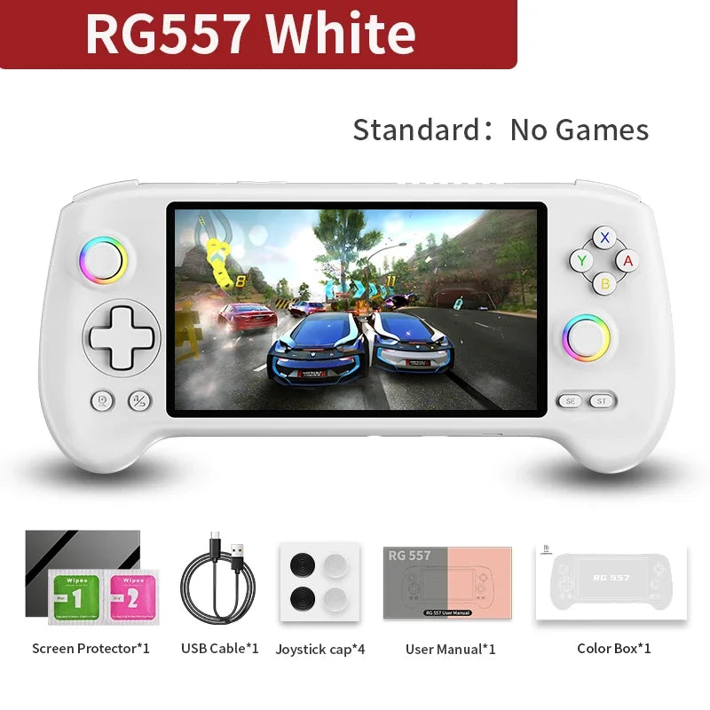 ANBERNIC RG557 Retro Handheld Game Video Player Console Android 14 12G+256G 5.48 inch AMOLED Screen 512G PS2 PSP Games RG 557