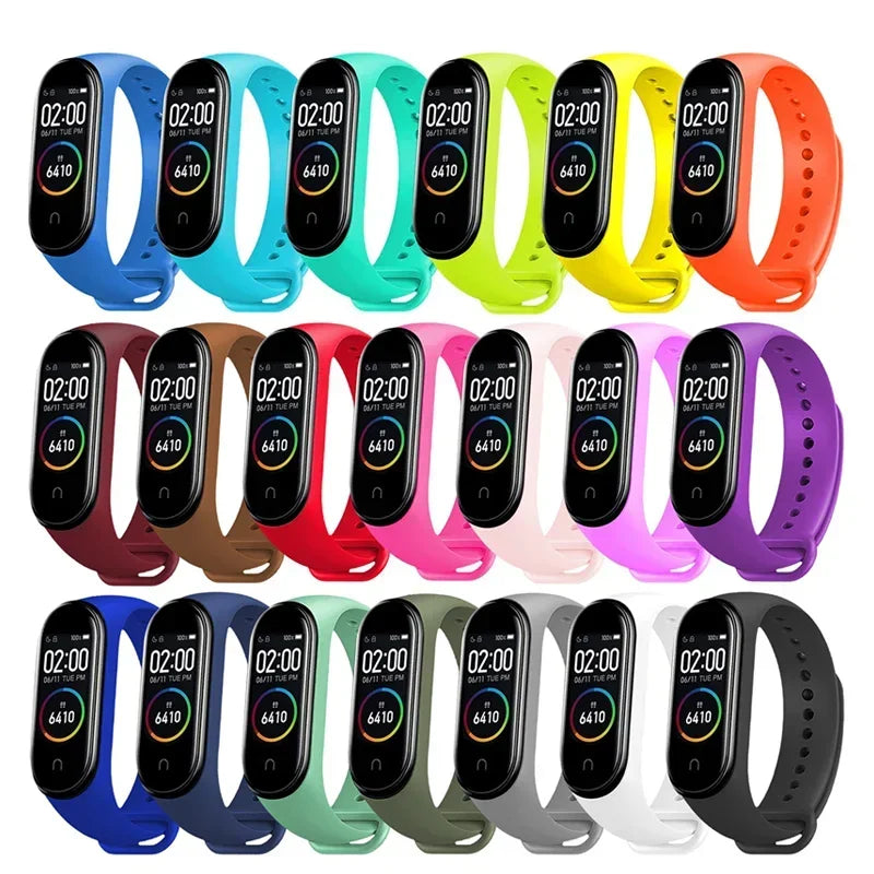 Silicone Watch Strap For Xiaomi Mi Band 7 6 5 4 3 Wristband Bracelet Wrist Straps correa Mi Band 6 7 5 4 Smart watch Accessories