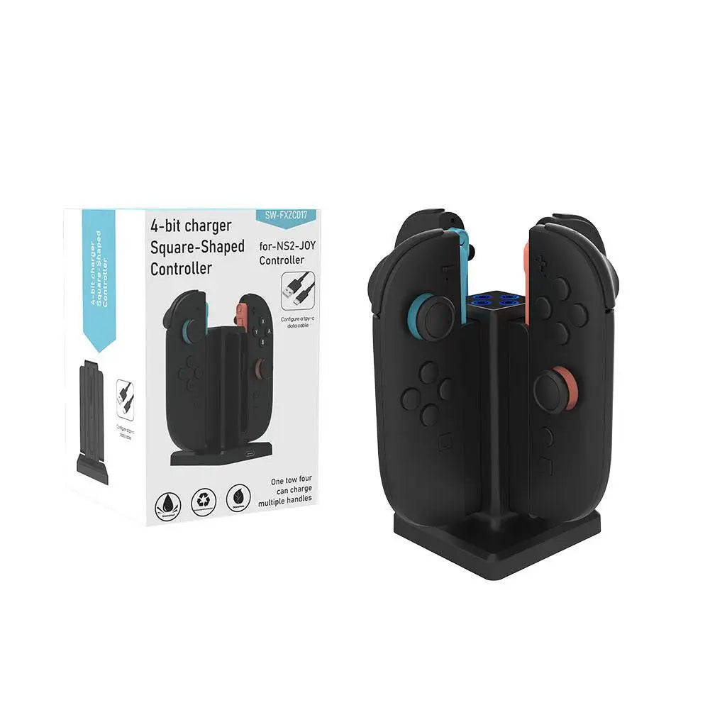 4-in-1 Fast Charging Controller Charger Dock Compatible For Switch 2 With 4 Joycon Lamppost LED Indication Accessories