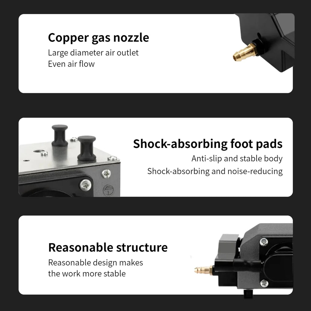 DIMIFUN 28W air compressor air auxiliary pump, air volume 60L/min, compatible with all brands of CNC laser engraving machines