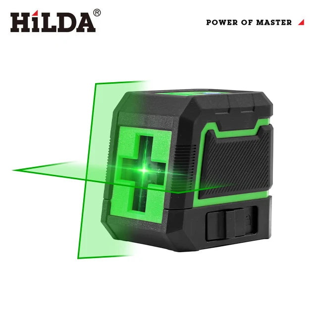 HILDA Laser Level 2 Lines Self-Leveling Horizontal And Vertical Cross Super Powerful Green Laser Beam Line
