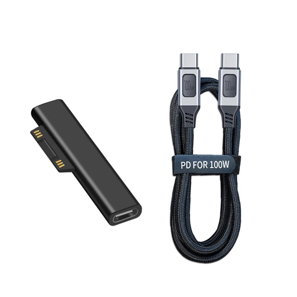 USB C PD 102W GaN Charger Converter 15V 3A Charging Adapter Compatible With Surface Pro X/7/6/5/4/3 Surface Laptop Book Go 1 2 3