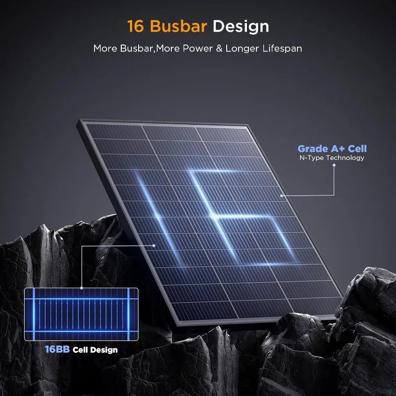 Monocrystalline Solar Panel, 25% High Efficiency PV Modules, Ideal for RV, Trailer, C