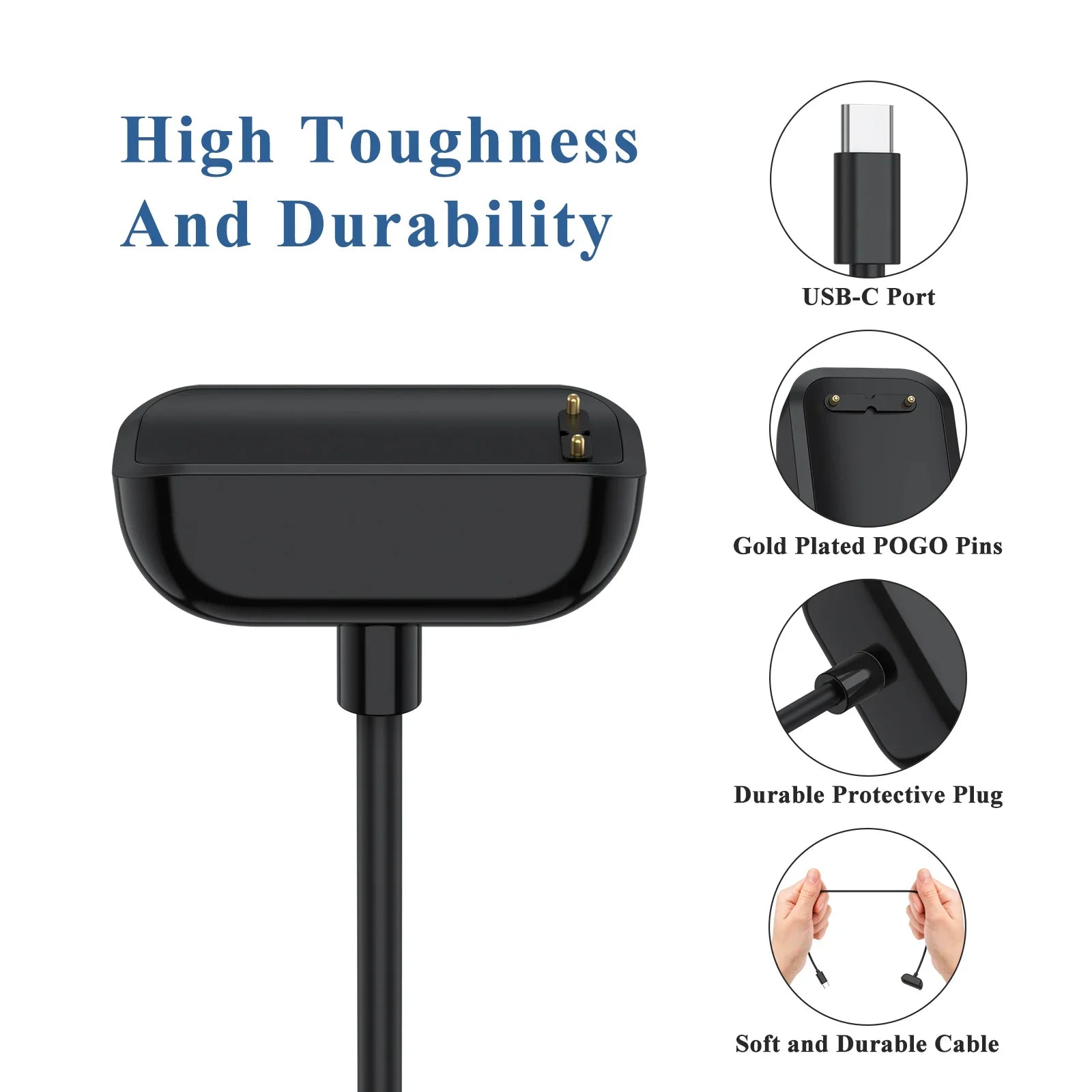 Type C Watch Charger For Fitbit Charge 5 6 Magnetic Charging Cable For Fitbit Luxe Portable Charging Dock Adapter Accessories