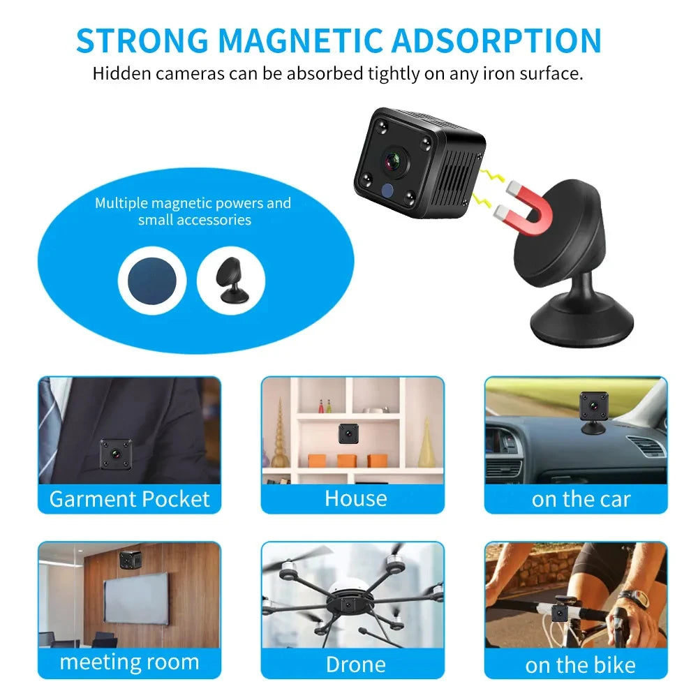 X6 Mini Camera 1080P HD WiFi Remote Monitor Baby Pet Camera Built-in Battery Night Vision Smart Home Security Protection