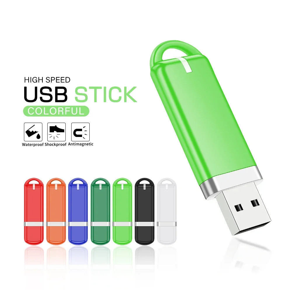 Colorful JASTER 64GB USB Flash Drives with USB 2.0, waterproof, shockproof, and antimagnetic features for business gift solutions.