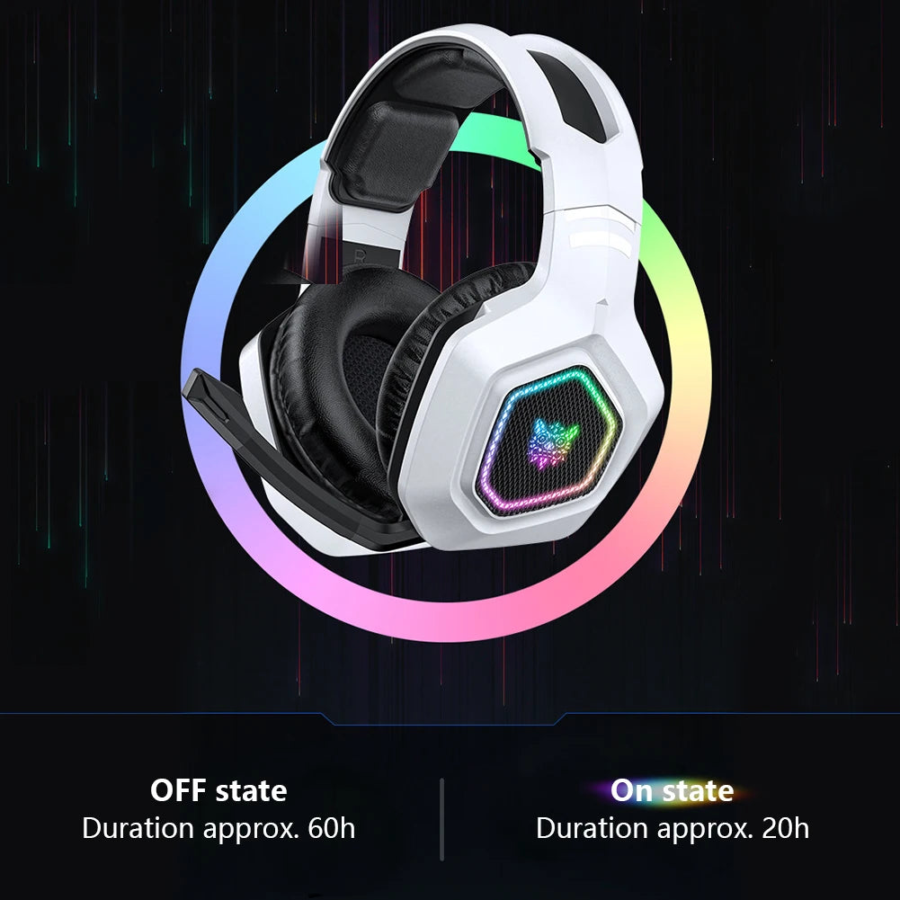 Wireless Gaming Headset 2.4GHz/BT 5.3/Wired Over Ear Headphones with Mic Gamer Headphones for PS4 PC Laptop