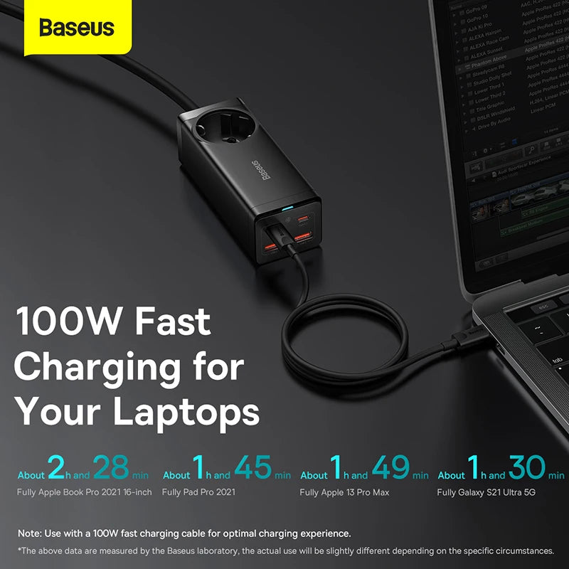 Baseus PD 100W GaN Charger USB Type C Desktop Charger Station Quick Charge 4.0 QC 3.0 Fast Charging For Macbook iPhone 14 Xiaomi