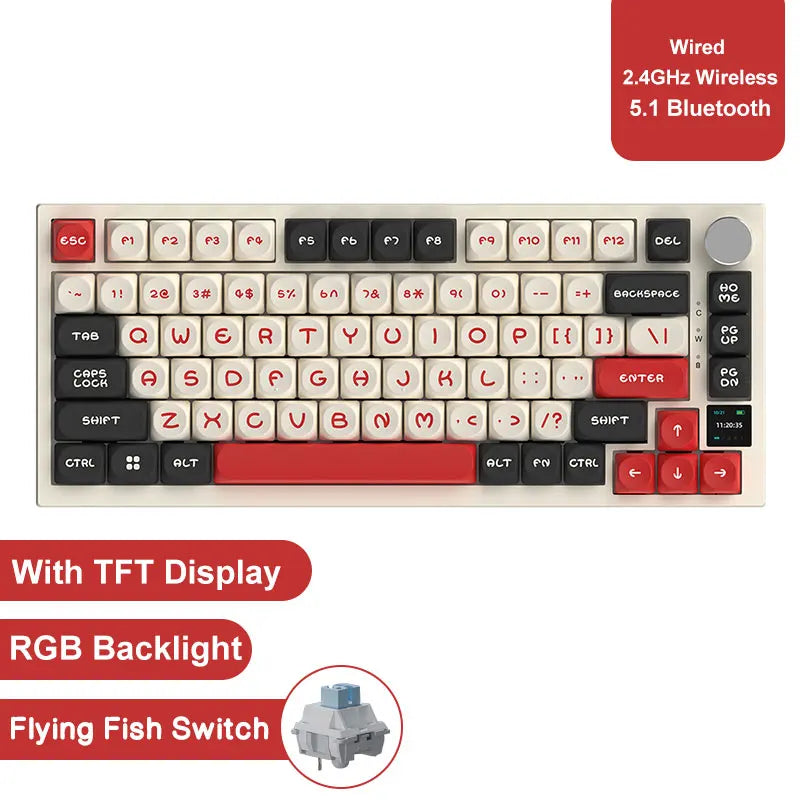 AJAZZ AK820 / AK820Pro Gaming Mechanical Keyboard 75% 82 Keys Wired Single Mode/Bluetooth Wireless Gamer Keyboard for Laptop PC