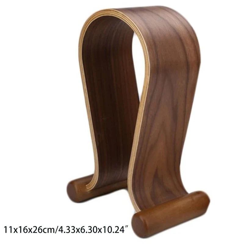 Walnut Wood Headset Stand in Nature Walnut Surface Gaming Headset Holder with Solid Heavy Base for All Headphone Sizes