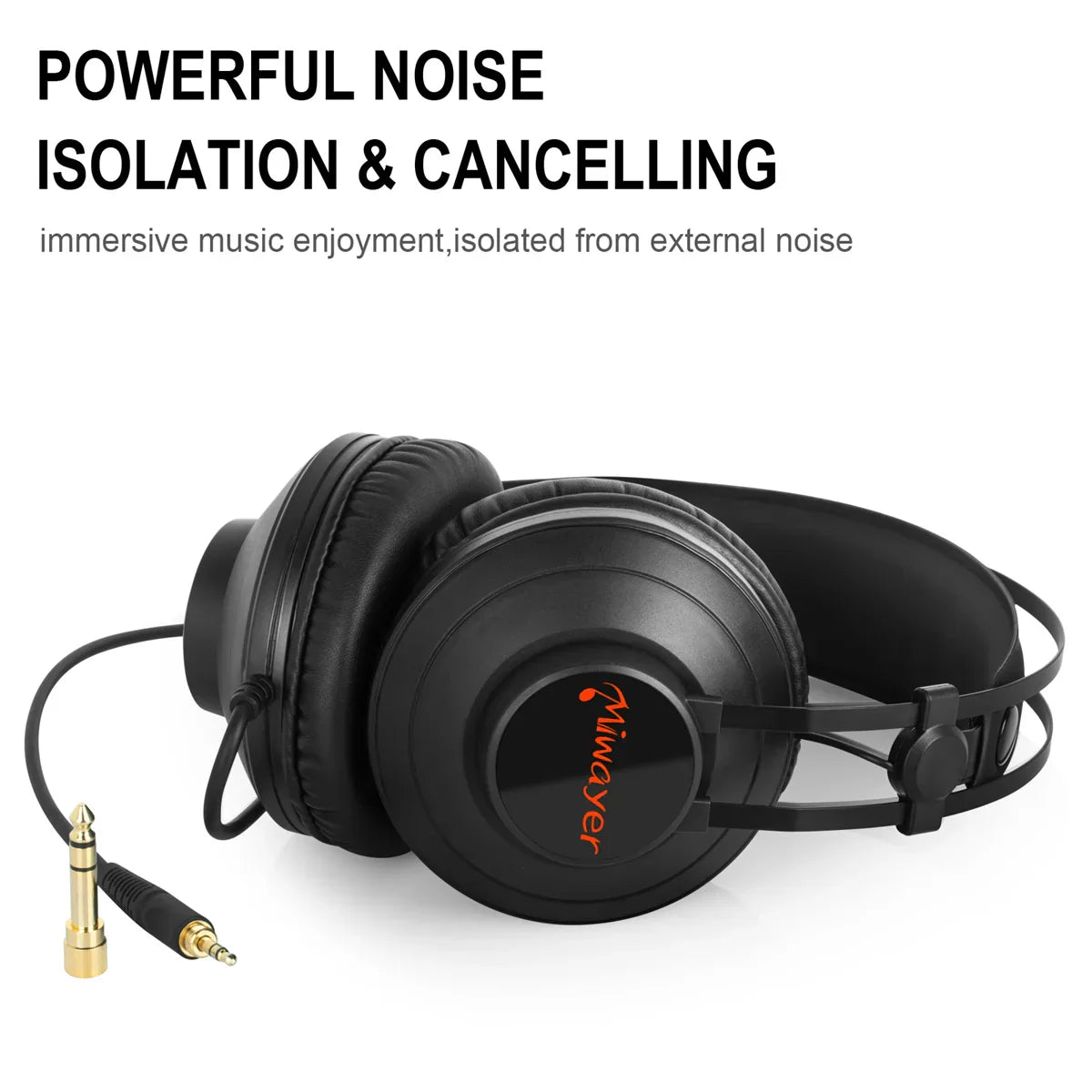 Studio Monitor Headphones Wired Over Ear with powerful noise isolation for immersive music enjoyment